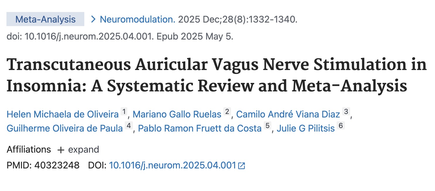 Estudo: Transcutaneous Auricular Vagus Nerve Stimulation in Insomnia