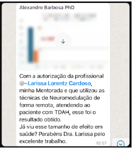 Print da conversa sobre o caso relatado por Larissa Lorentz Cardoso